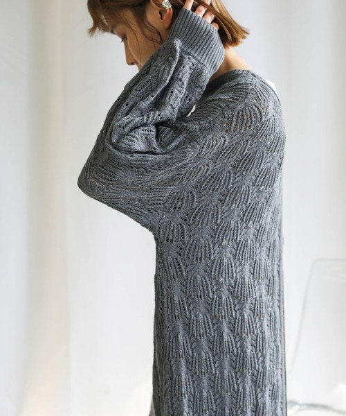 select MOCA(セレクトモカ)の「2021 SS 2WAY透かし編みスリットワンピース(ワンピース・レディース・ブルー/ライトグリーン/アイボリー・FREE)」の16枚目の写真