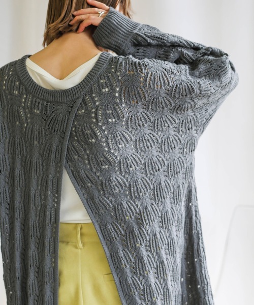 select MOCA(セレクトモカ)の「2021 SS 2WAY透かし編みスリットワンピース(ワンピース・レディース・ブルー/ライトグリーン/アイボリー・FREE)」の17枚目の写真