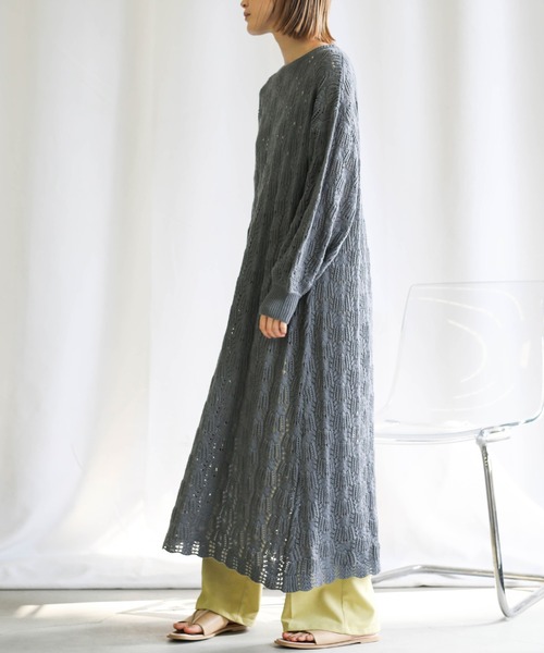 select MOCA(セレクトモカ)の「2021 SS 2WAY透かし編みスリットワンピース(ワンピース・レディース・ブルー/ライトグリーン/アイボリー・FREE)」の13枚目の写真