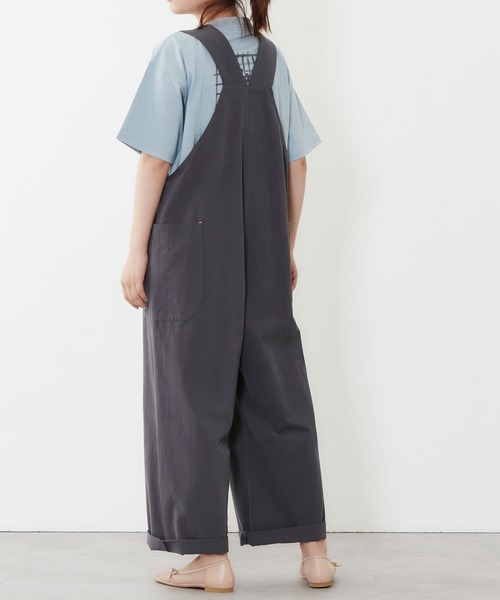 POU DOU DOU（プードゥドゥ）の「ワイドオーバーオール（サロペット/オーバーオール・レディース・カーキ/アイボリー/ダークグレー・3）」の14枚目の写真