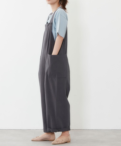 POU DOU DOU（プードゥドゥ）の「ワイドオーバーオール（サロペット/オーバーオール・レディース・カーキ/アイボリー/ダークグレー・3）」の15枚目の写真