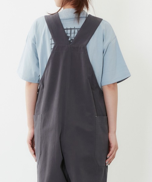 POU DOU DOU（プードゥドゥ）の「ワイドオーバーオール（サロペット/オーバーオール・レディース・カーキ/アイボリー/ダークグレー・3）」の17枚目の写真