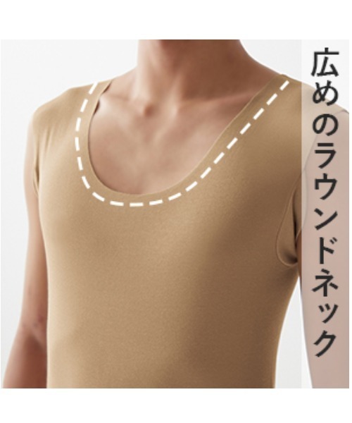in.T(インティー)の「これ一枚でTシャツスタイルのお悩みを解決!『in.T』「極軽」スリーブレス(インナーウェア/肌着・メンズ・ベージュ/ブラック・LARGE/MEDIUM/X-LARGE)」の12枚目の写真