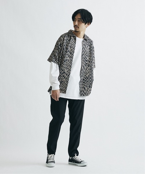 JOURNAL STANDARD（ジャーナルスタンダード）の「【21SS】【GEOM PATTERN / ジオメパターン】ショートスリーブ 柄シャツ（シャツ/ブラウス・メンズ・ネイビー/オレンジ/ブラック系その他/ブラウン/ブラック/ベージュ・LARGE/MEDIUM/SMALL）」の7枚目の写真