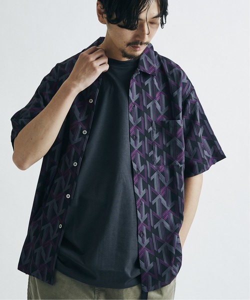 JOURNAL STANDARD（ジャーナルスタンダード）の「【21SS】【GEOM PATTERN / ジオメパターン】ショートスリーブ 柄シャツ（シャツ/ブラウス・メンズ・ネイビー/オレンジ/ブラック系その他/ブラウン/ブラック/ベージュ・LARGE/MEDIUM/SMALL）」の16枚目の写真