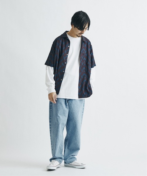 JOURNAL STANDARD（ジャーナルスタンダード）の「【21SS】【GEOM PATTERN / ジオメパターン】ショートスリーブ 柄シャツ（シャツ/ブラウス・メンズ・ネイビー/オレンジ/ブラック系その他/ブラウン/ブラック/ベージュ・LARGE/MEDIUM/SMALL）」の19枚目の写真