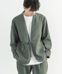 メンズのノーカラージャケット グリーン カーキ 緑色系 ファッション通販 Zozotown