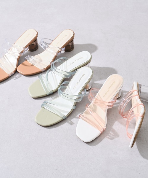 ORiental TRaffic（オリエンタルトラフィック）の「PVCストラップクリアヒールサンダル/11213（サンダル・レディース・ブラウン/グリーン/ピンク・M/LL/L/S/3L/SS）」の6枚目の写真