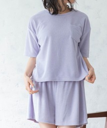 Mysa&Liina（ミーサリーナ）の「【ルームウェア】パイルTシャツ×ショートパンツＳＥＴ（ルームウェア/パジャマ・レディース）」