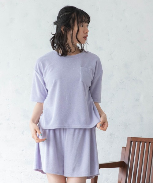 Mysa&Liina（ミーサリーナ）の「【ルームウェア】パイルTシャツ×ショートパンツＳＥＴ（ルームウェア/パジャマ・レディース・チャコールグレー/ベージュ/ラベンダー/ピンクベージュ・M/L）」の19枚目の写真