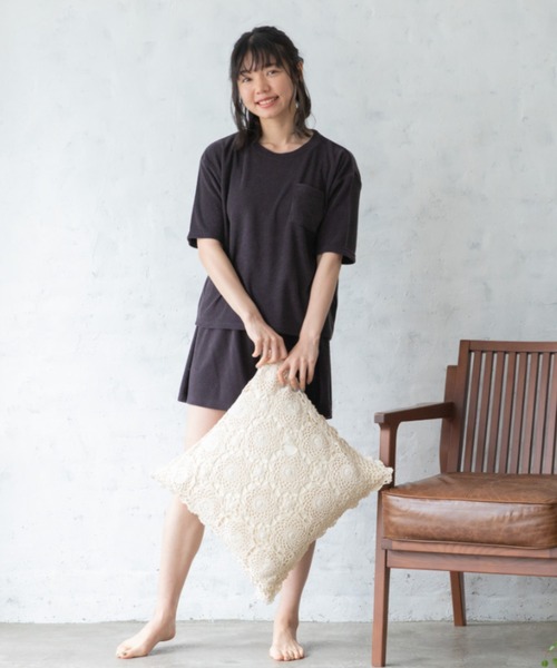 Mysa&Liina（ミーサリーナ）の「【ルームウェア】パイルTシャツ×ショートパンツＳＥＴ（ルームウェア/パジャマ・レディース・チャコールグレー/ベージュ/ラベンダー/ピンクベージュ・M/L）」の12枚目の写真