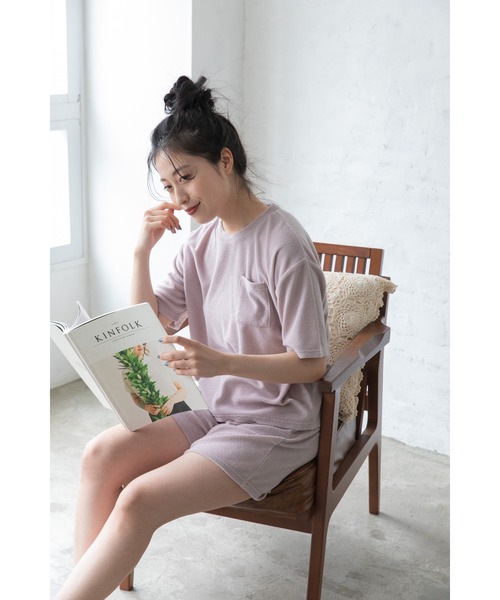 Mysa&Liina（ミーサリーナ）の「【ルームウェア】パイルTシャツ×ショートパンツＳＥＴ（ルームウェア/パジャマ・レディース・チャコールグレー/ベージュ/ラベンダー/ピンクベージュ・M/L）」の17枚目の写真