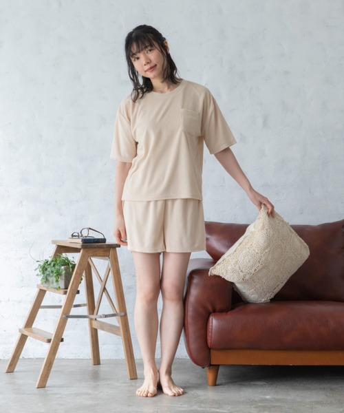 Mysa&Liina（ミーサリーナ）の「【ルームウェア】パイルTシャツ×ショートパンツＳＥＴ（ルームウェア/パジャマ・レディース・チャコールグレー/ベージュ/ラベンダー/ピンクベージュ・M/L）」の16枚目の写真