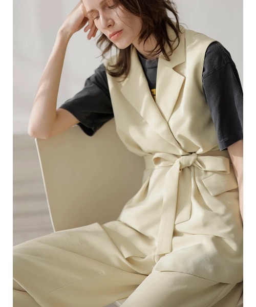 TONAL（トーナル）の「ウェストリボンテーラードジレ（ベスト）」 - WEAR