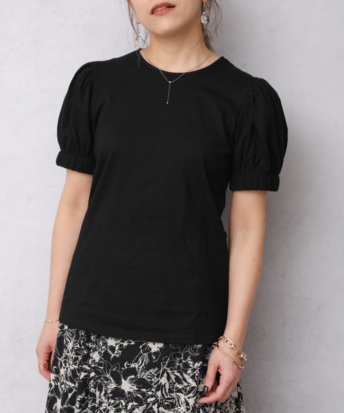 ap retro(アプレトロ)の「ボリュームギャザースリーブカットソー【ZOZO限定アイテム】(Tシャツ/カットソー・レディース・ホワイト/ブラック・FREE)」の16枚目の写真