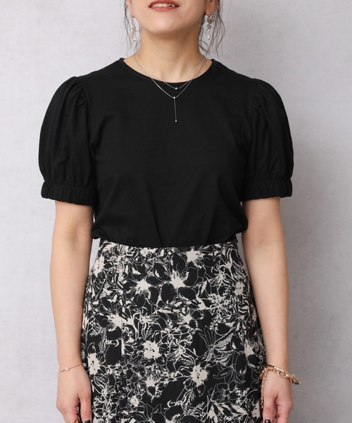 ap retro(アプレトロ)の「ボリュームギャザースリーブカットソー【ZOZO限定アイテム】(Tシャツ/カットソー・レディース・ホワイト/ブラック・FREE)」の10枚目の写真