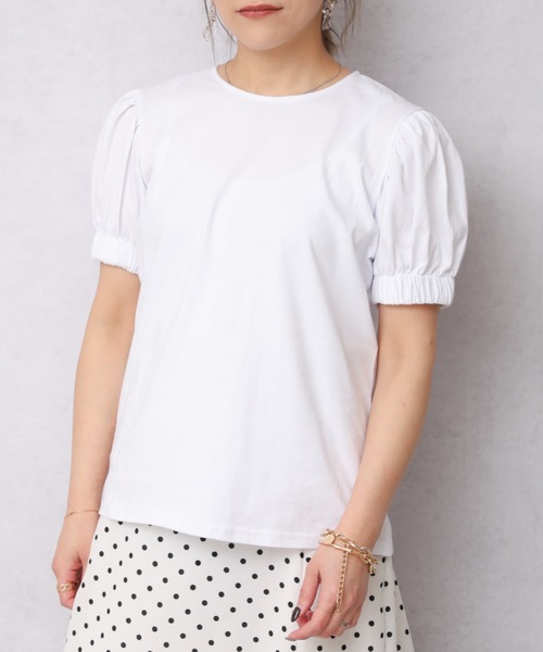 ap retro(アプレトロ)の「ボリュームギャザースリーブカットソー【ZOZO限定アイテム】(Tシャツ/カットソー・レディース・ホワイト/ブラック・FREE)」の14枚目の写真