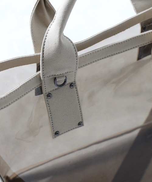 HAYNI（ヘイニ）の「【HAYNI / ヘイニ】 2wayクリアバッグ ビニールトートバッグ ガナビー(M)（トートバッグ・レディース・ダークブラウン/ベージュ・ONE SIZE）」の12枚目の写真