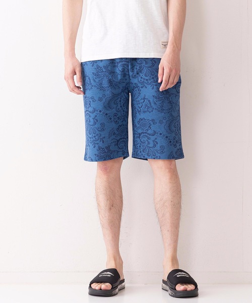 Blue Standard (ブルースタンダード)の「【BLUE STANDARD】ボーダー フォト リーフ 総柄ショーツ(その他パンツ・メンズ・ブルー/スミクロ/グリーン/チャコールグレー/ホワイト/ネイビー/レッド/インディゴブルー・LARGE/MEDIUM/X-LARGE)」の6枚目の写真