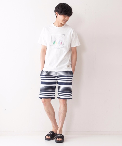 Blue Standard (ブルースタンダード)の「【BLUE STANDARD】ボーダー フォト リーフ 総柄ショーツ(その他パンツ・メンズ・ブルー/スミクロ/グリーン/チャコールグレー/ホワイト/ネイビー/レッド/インディゴブルー・LARGE/MEDIUM/X-LARGE)」の10枚目の写真