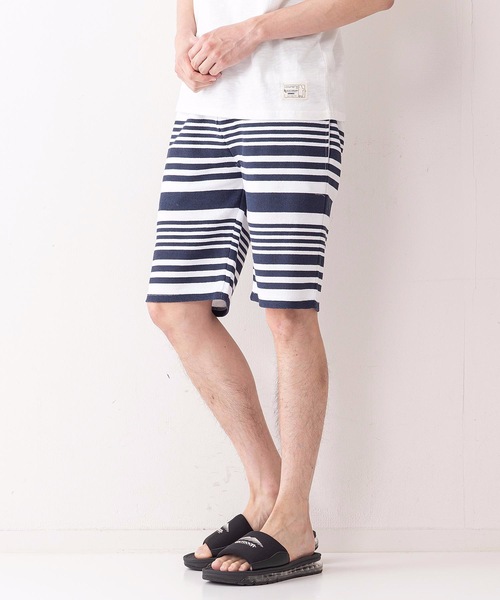 Blue Standard (ブルースタンダード)の「【BLUE STANDARD】ボーダー フォト リーフ 総柄ショーツ(その他パンツ・メンズ・ブルー/スミクロ/グリーン/チャコールグレー/ホワイト/ネイビー/レッド/インディゴブルー・LARGE/MEDIUM/X-LARGE)」の12枚目の写真