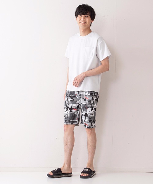 Blue Standard (ブルースタンダード)の「【BLUE STANDARD】ボーダー フォト リーフ 総柄ショーツ(その他パンツ・メンズ・ブルー/スミクロ/グリーン/チャコールグレー/ホワイト/ネイビー/レッド/インディゴブルー・LARGE/MEDIUM/X-LARGE)」の19枚目の写真