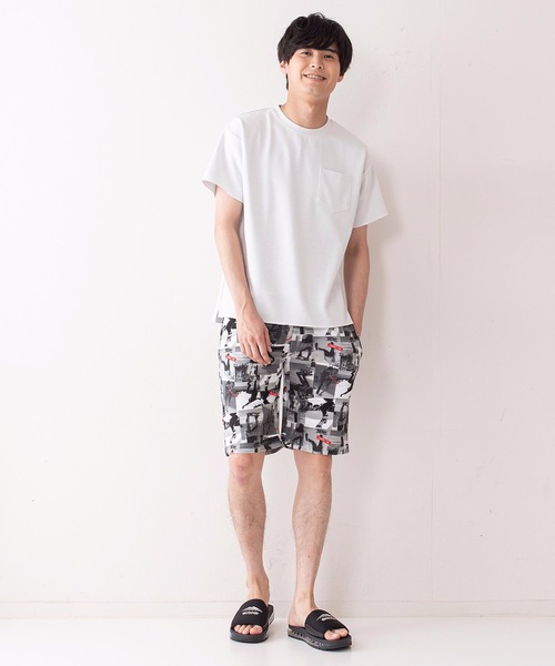 Blue Standard (ブルースタンダード)の「【BLUE STANDARD】ボーダー フォト リーフ 総柄ショーツ(その他パンツ・メンズ・ブルー/スミクロ/グリーン/チャコールグレー/ホワイト/ネイビー/レッド/インディゴブルー・LARGE/MEDIUM/X-LARGE)」の20枚目の写真
