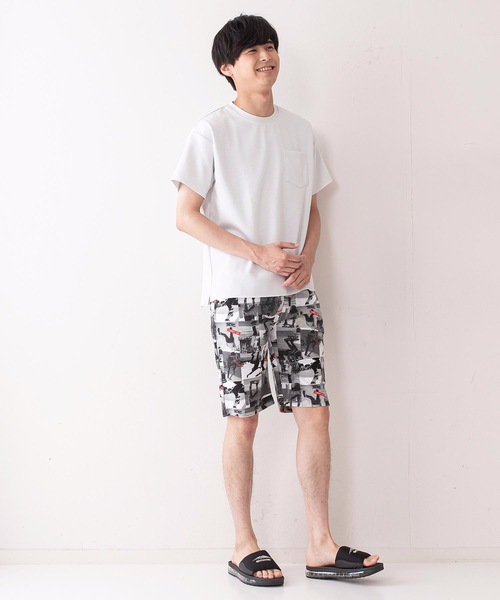 Blue Standard (ブルースタンダード)の「【BLUE STANDARD】ボーダー フォト リーフ 総柄ショーツ(その他パンツ・メンズ・ブルー/スミクロ/グリーン/チャコールグレー/ホワイト/ネイビー/レッド/インディゴブルー・LARGE/MEDIUM/X-LARGE)」の21枚目の写真