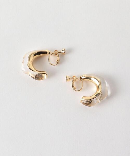 BEAUTY&YOUTH UNITED ARROWS（ビューティーアンドユースユナイテッドアローズ）の「BY ヘンケイサークルイヤリング ◆（イヤリング・レディース・ブラウン/その他1/ナチュラル・FREE）」の3枚目の写真