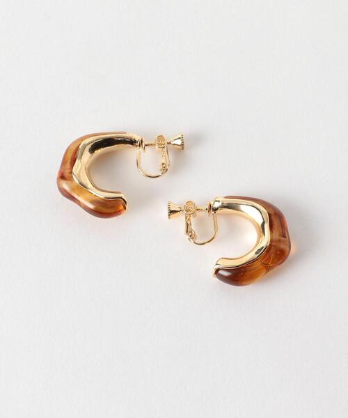 BEAUTY&YOUTH UNITED ARROWS（ビューティーアンドユースユナイテッドアローズ）の「BY ヘンケイサークルイヤリング ◆（イヤリング・レディース・ブラウン/その他1/ナチュラル・FREE）」の2枚目の写真