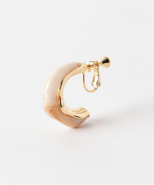 BEAUTY&YOUTH UNITED ARROWS（ビューティーアンドユースユナイテッドアローズ）の「BY ヘンケイサークルイヤリング ◆（イヤリング・レディース・ブラウン/その他1/ナチュラル・FREE）」の4枚目の写真