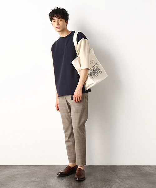 COMME　CA COMMUNE（コムサコミューン）の「スエード切り替え　ビッグTシャツ（Tシャツ/カットソー・メンズ・ブラック/ネイビー/オリーブ・MEDIUM/LARGE）」の11枚目の写真