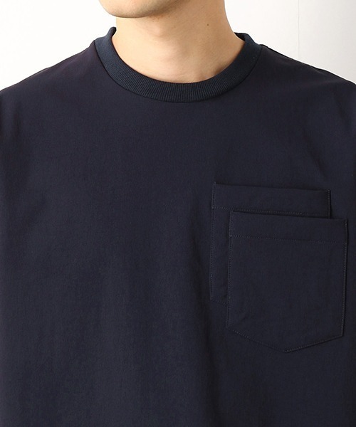 COMME　CA COMMUNE（コムサコミューン）の「スエード切り替え　ビッグTシャツ（Tシャツ/カットソー・メンズ・ブラック/ネイビー/オリーブ・MEDIUM/LARGE）」の15枚目の写真