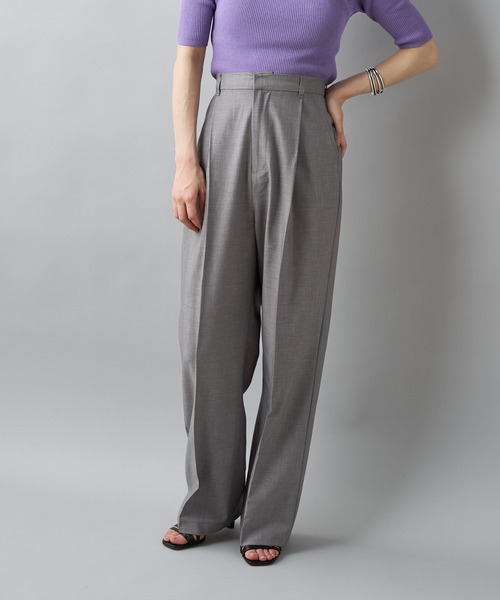 CIAOPANIC（チャオパニック）の「■センタープレススラックスハイウエストパンツ/セットアップ着用可能（スラックス・レディース・グレー/ブルー・SMALL/MEDIUM）」の4枚目の写真