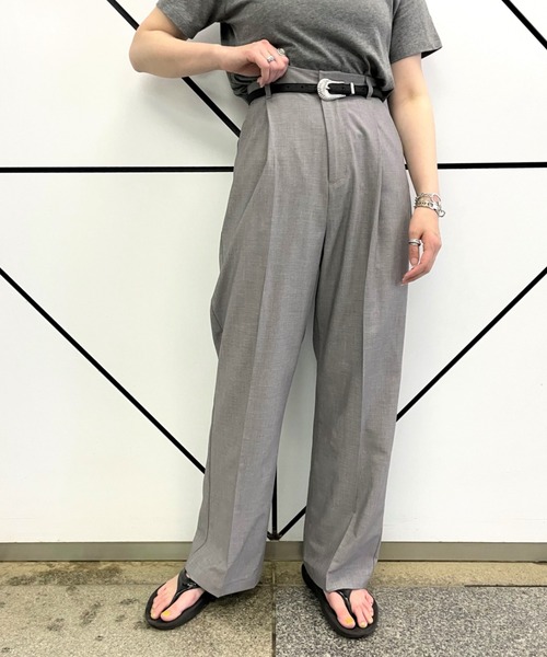 CIAOPANIC（チャオパニック）の「■センタープレススラックスハイウエストパンツ/セットアップ着用可能（スラックス・レディース・グレー/ブルー・SMALL/MEDIUM）」の8枚目の写真