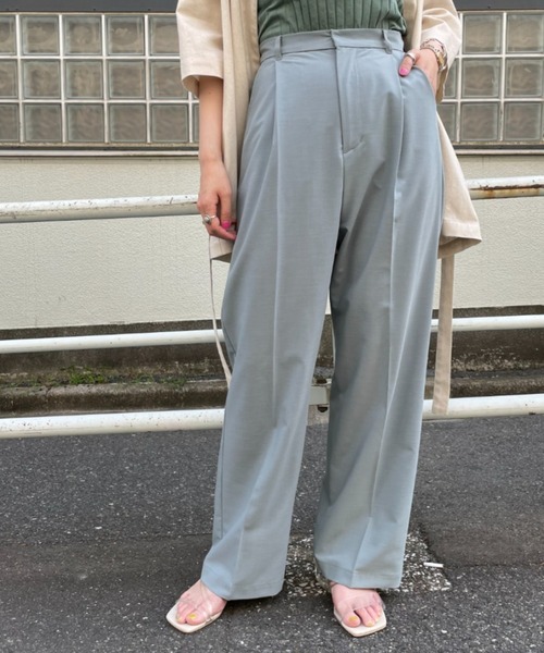 CIAOPANIC（チャオパニック）の「■センタープレススラックスハイウエストパンツ/セットアップ着用可能（スラックス・レディース・グレー/ブルー・SMALL/MEDIUM）」の21枚目の写真