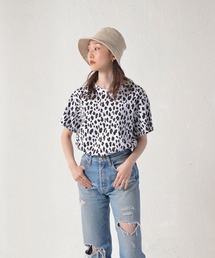 レオパード柄 プリント ショートTシャツ