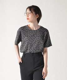 レオパード柄 プリント ショートTシャツ