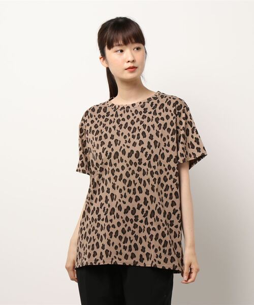 voov(ブーブ)の「レオパード柄 プリント ショートTシャツ(Tシャツ/カットソー・レディース・カーキ/ホワイト/イエロー・MEDIUM)」の17枚目の写真