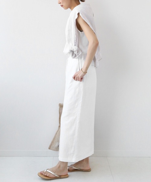 JOURNAL STANDARD relume(ジャーナルスタンダード レリューム)の「ウォッシャブルコットンリネンIラインスカート◆(スカート・レディース・ホワイト/ネイビー/キャメル・36/38)」の9枚目の写真