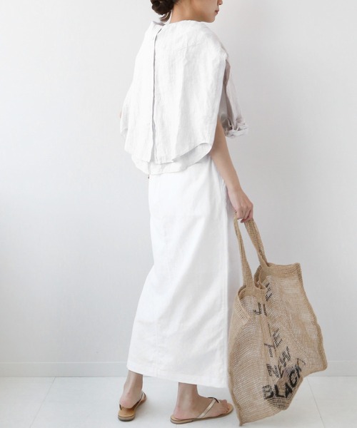 JOURNAL STANDARD relume(ジャーナルスタンダード レリューム)の「ウォッシャブルコットンリネンIラインスカート◆(スカート・レディース・ホワイト/ネイビー/キャメル・36/38)」の19枚目の写真