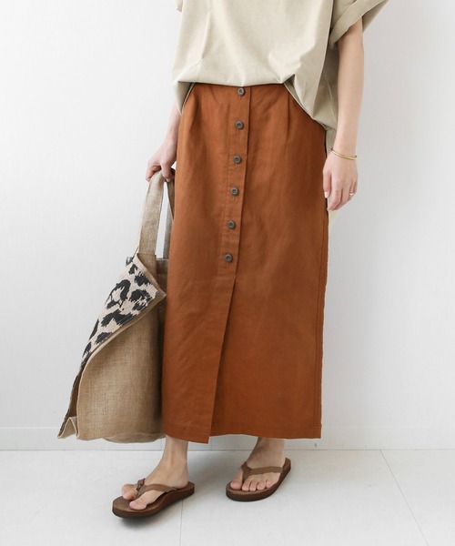 JOURNAL STANDARD relume(ジャーナルスタンダード レリューム)の「ウォッシャブルコットンリネンIラインスカート◆(スカート・レディース・ホワイト/ネイビー/キャメル・36/38)」の15枚目の写真