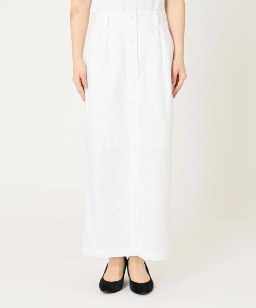 JOURNAL STANDARD relume(ジャーナルスタンダード レリューム)の「ウォッシャブルコットンリネンIラインスカート◆(スカート・レディース・ホワイト/ネイビー/キャメル・36/38)」の18枚目の写真