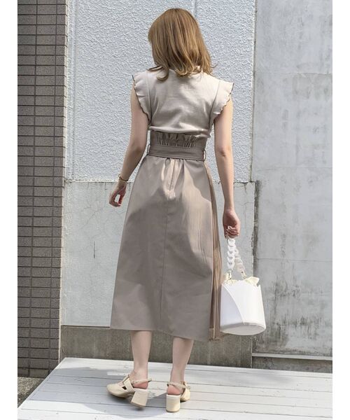 dazzlin（ダズリン）の「トレンチサイドチュールロングカート（スカート・レディース・ベージュ/ブラウン/モカ・SMALL/MEDIUM）」の7枚目の写真