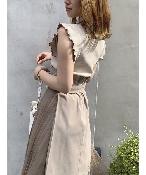 dazzlin（ダズリン）の「トレンチサイドチュールロングカート（スカート・レディース・ベージュ/ブラウン/モカ・SMALL/MEDIUM）」の14枚目の写真