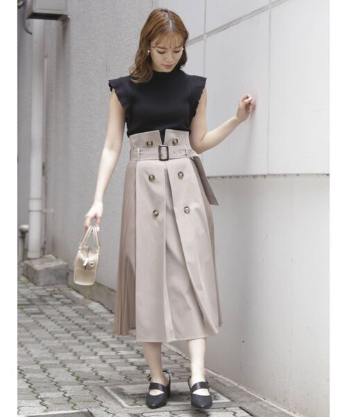 dazzlin（ダズリン）の「トレンチサイドチュールロングカート（スカート・レディース・ベージュ/ブラウン/モカ・SMALL/MEDIUM）」の8枚目の写真