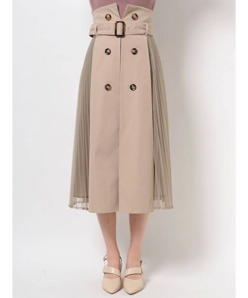 dazzlin（ダズリン）の「トレンチサイドチュールロングカート（スカート・レディース・ベージュ/ブラウン/モカ・SMALL/MEDIUM）」の5枚目の写真