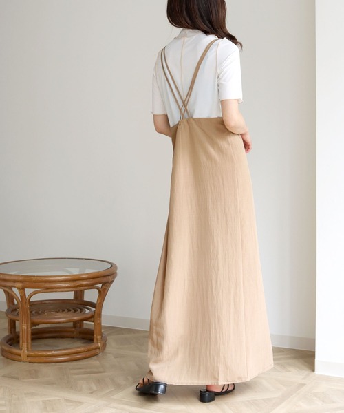 HER CLOSET(ハークローゼット)の「【HERCLOSET】メローステッチハーフスリーブリブカットソー(Tシャツ/カットソー・レディース・アイボリー/ホワイト/ブラック・M)」の8枚目の写真
