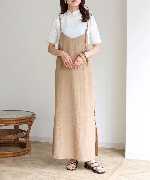 HER CLOSET(ハークローゼット)の「【HERCLOSET】メローステッチハーフスリーブリブカットソー(Tシャツ/カットソー・レディース・アイボリー/ホワイト/ブラック・M)」の7枚目の写真