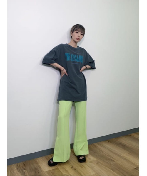 SLY（スライ）の「SIDE SLIT FLARE PT サイドスリットフレア パンツ（スラックス・レディース・グレー/グリーン・0/1/2）」の3枚目の写真